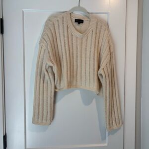 Cotton Candy Beige Striped Sweater